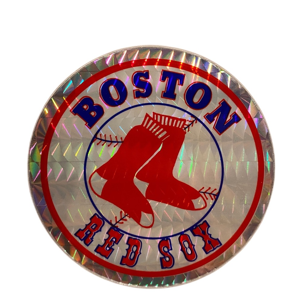 Vintage 1990s Boston Red Sox Baseball Holographic‎ Sticker Collectible Fan Gear